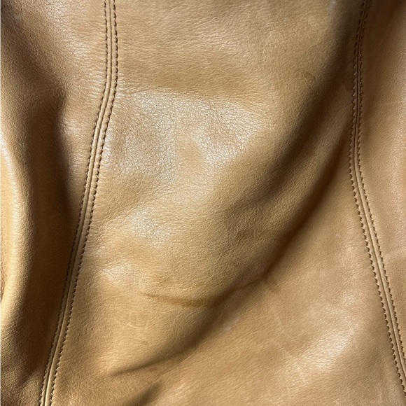 Maje Tan Leather Shoulder Bag - Picture 3 of 5